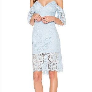 Bardot lace dress in RED